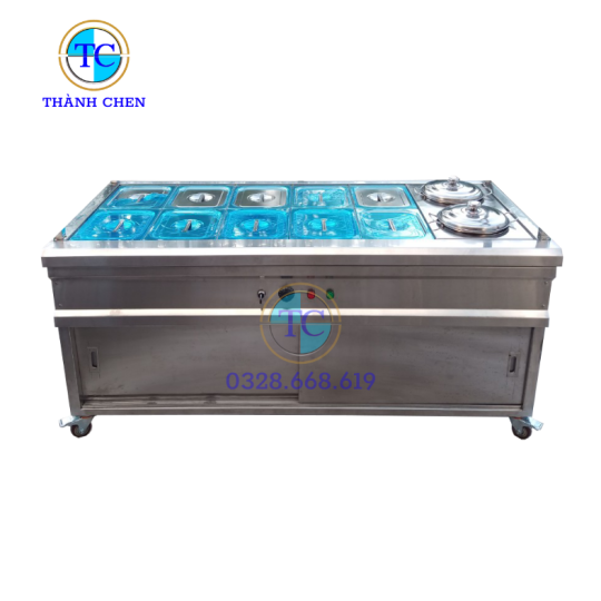 Tủ Giữ Nóng Thực Phẩm 10 Khay GN1/2 + 2 Nồi